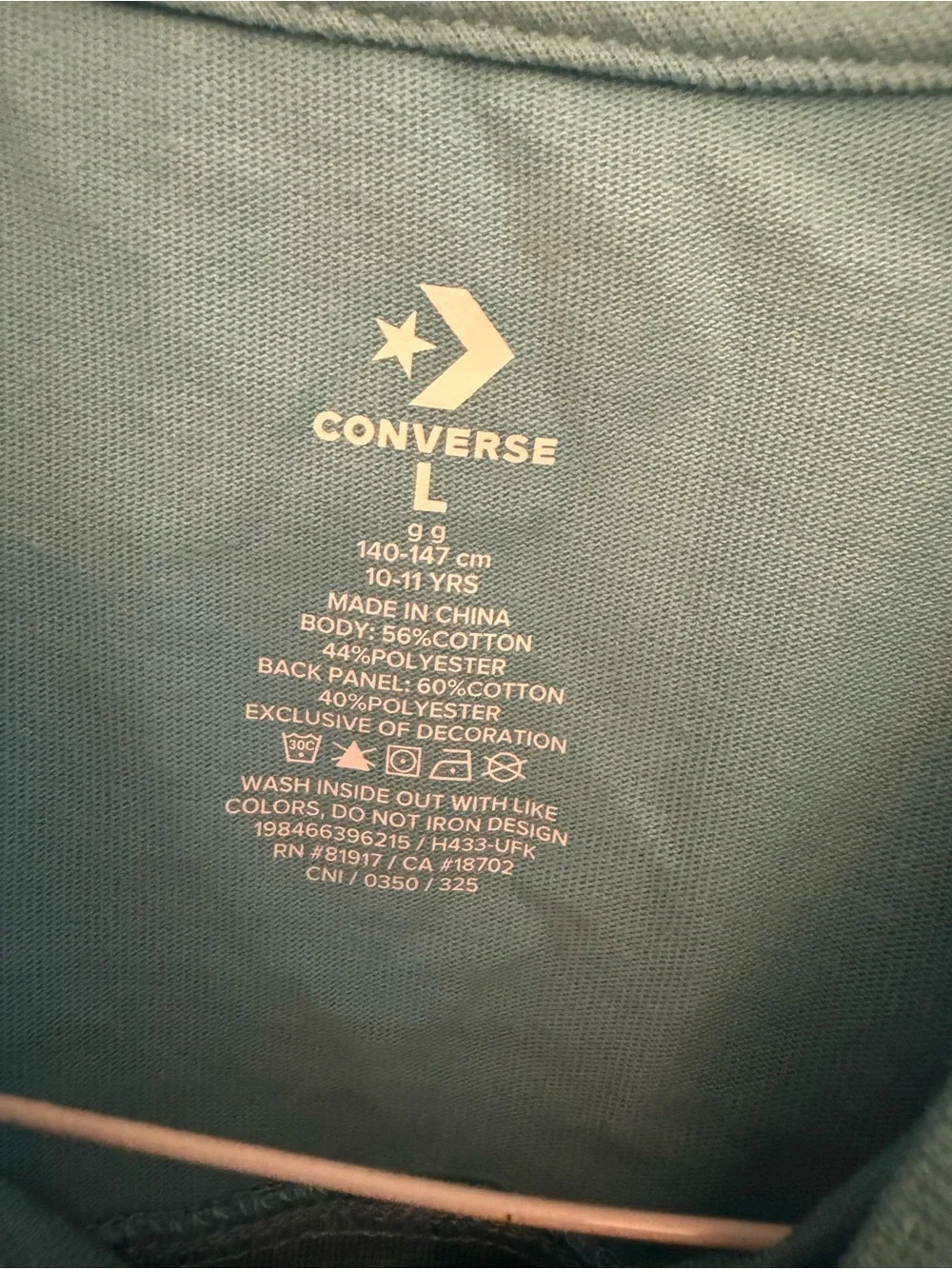 Converse Kids Short Sleeve Crew Tee - Teal Blue